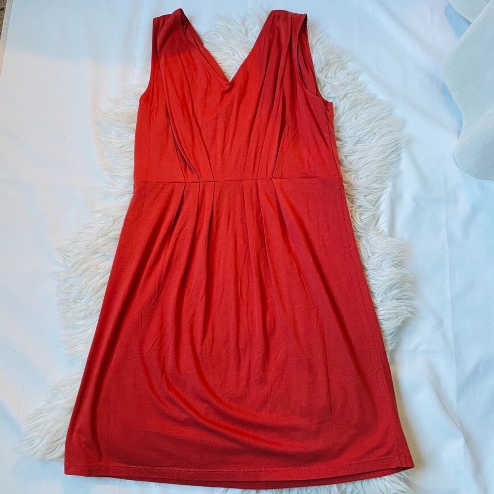 Sundance Dress Womens 12 Midi Burnt Orange Sleeveless VNeck Wrap Front Tank - Picture 2 of 8